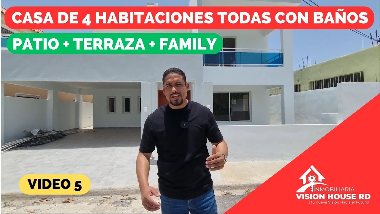 CASA EN VENTA DE 4 HABITACIONES + AMPLIO PATIO EN SANTO DOMINGO ESTE | AUTOPISTA DE SAN ISIDRO | RD