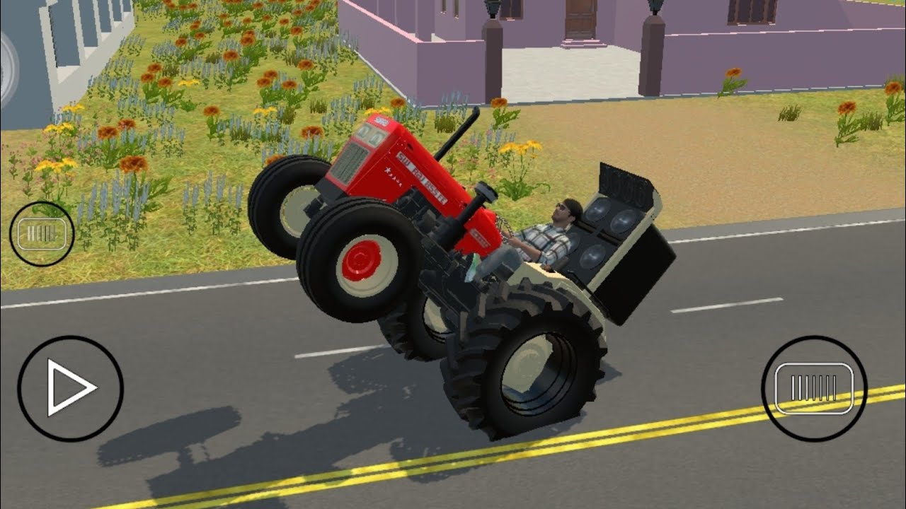 🚜 Tractor Stunt Game 😱 | Full Wheelie on Road 🔥