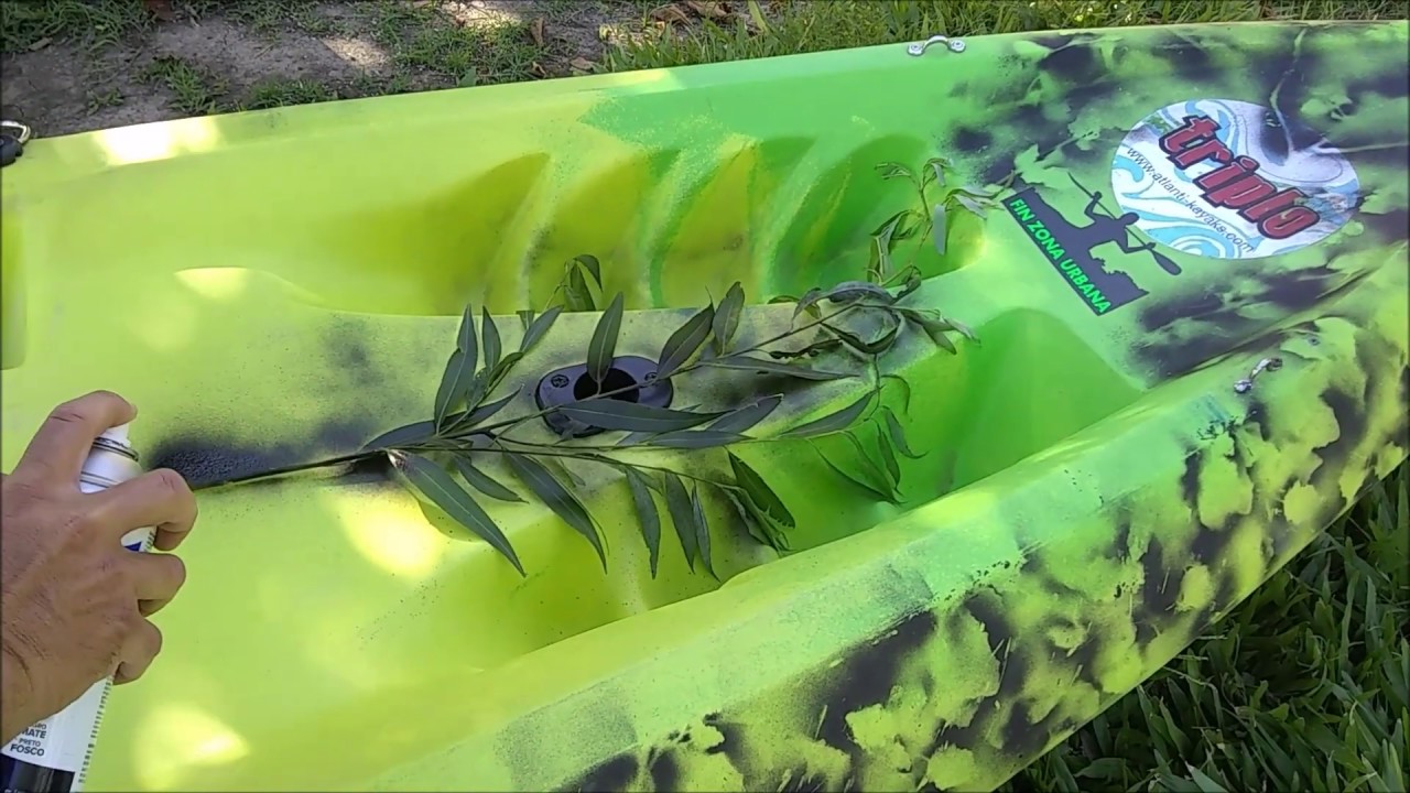 #pintura #kayak #brico  #camuflaje  Como pintar un kayak y camuflarlo, colocacion de posacaña
