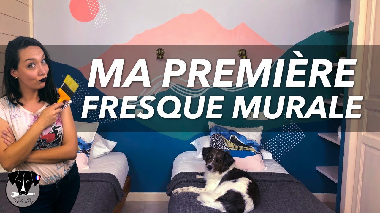 PEINDRE UN MURAL MONTAGNES SUR UN MUR POUR LA PREMIÈRE FOIS
