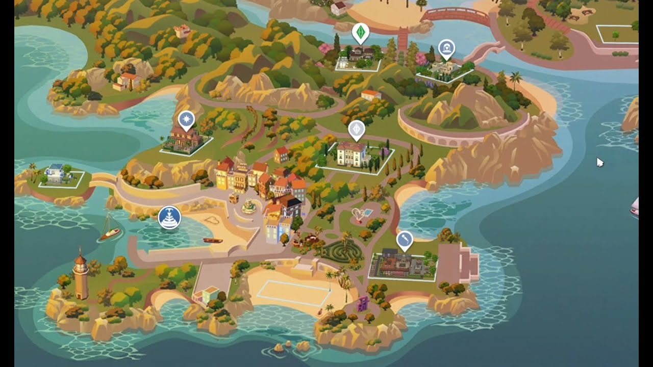 Sims 4 Тартоза Участки, обзор, размеры, пейзажи города. Свадебные истории