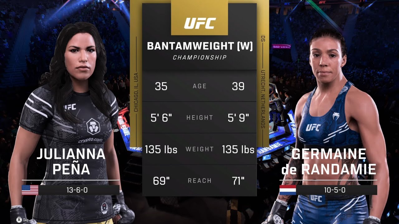 EA Sports UFC 5 Gameplay Julianna Pena vs Germaine de Randamie