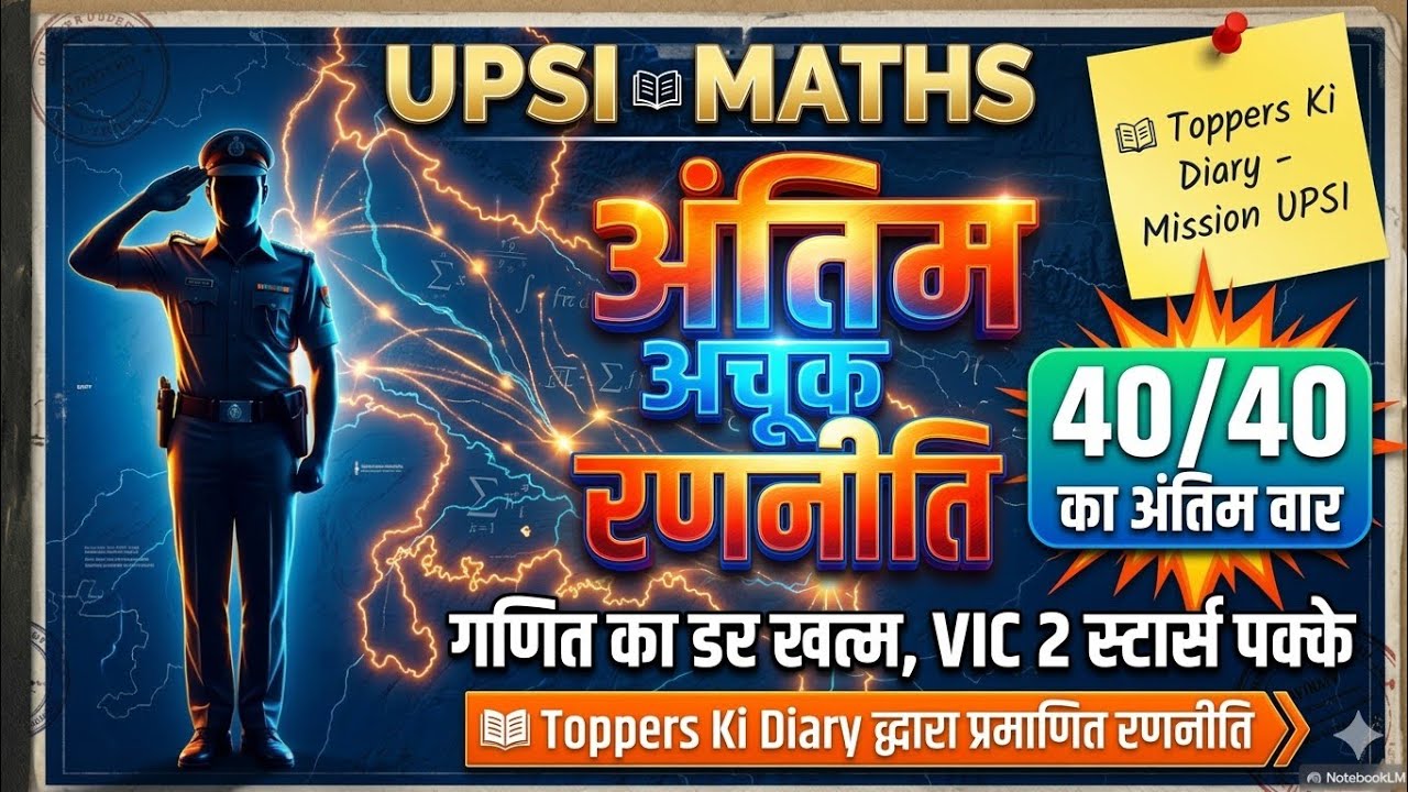 UPSI Maths: 40/40 लाने की 'अंतिम अचूक रणनीति' 🎯 | 10 min में | गणित का डर खत्म! | Toppers Ki Diary