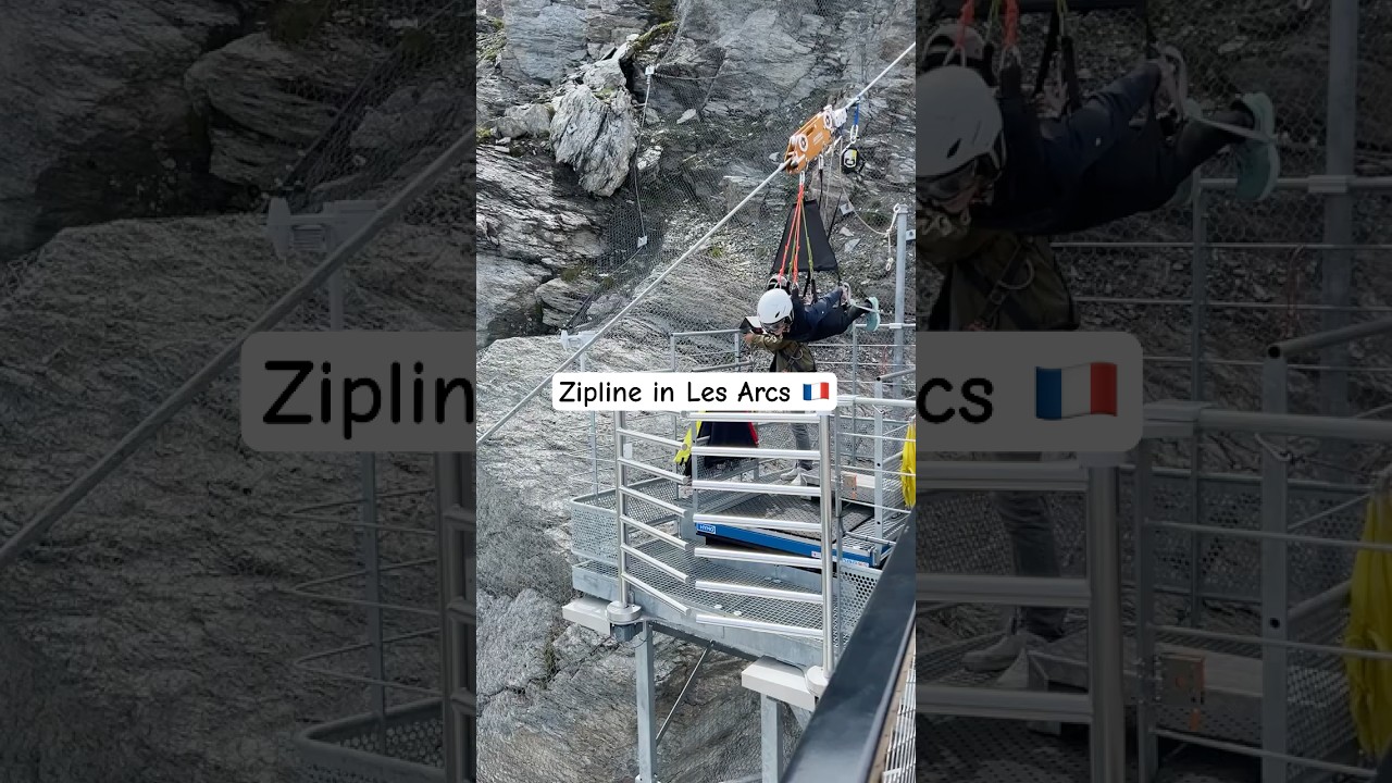 Tyrolienne in Les Arcs #france #lesarcs #zipline #tyrolienne #frenchsalps #montblanc #adventure