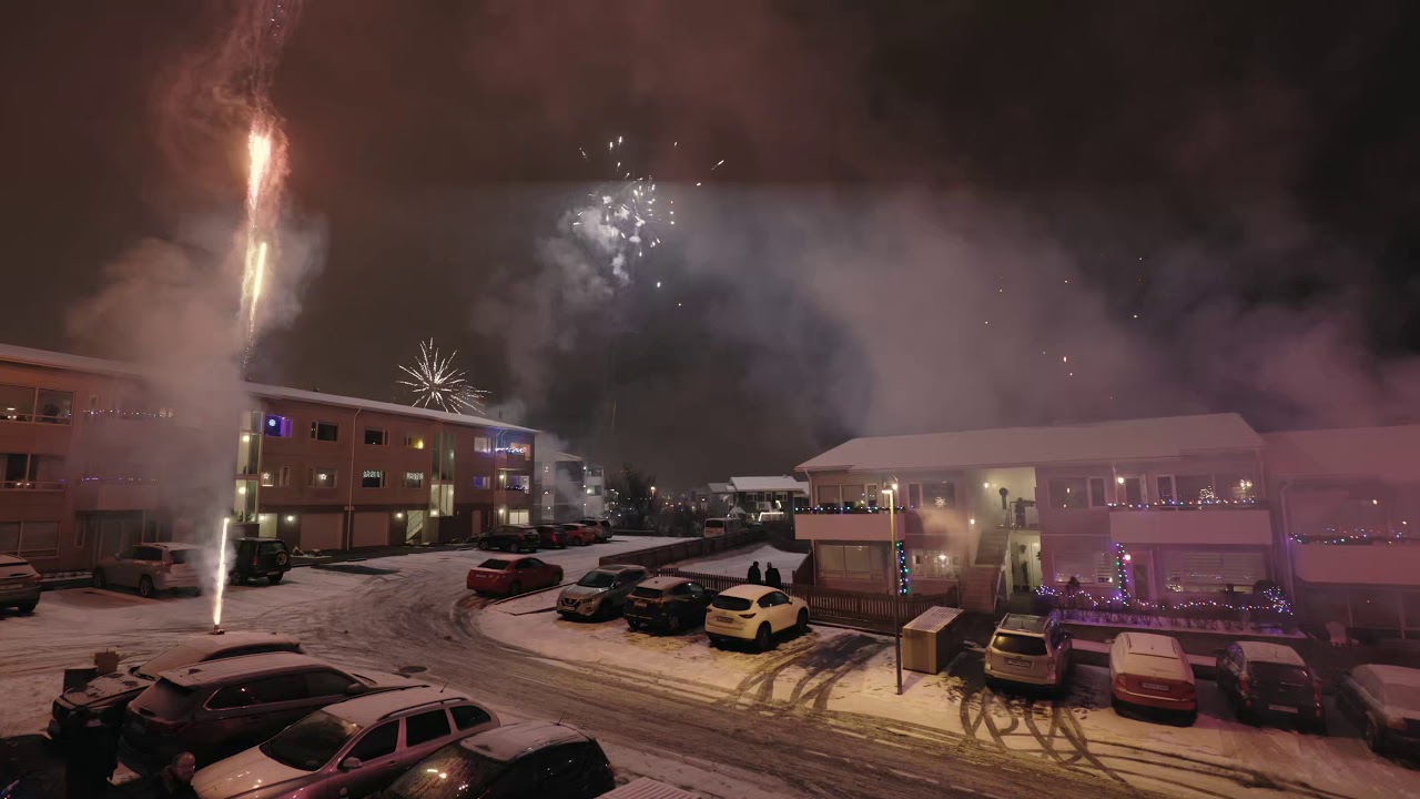 New Years Eve in suburbia Reykjav&iacute;k, Iceland