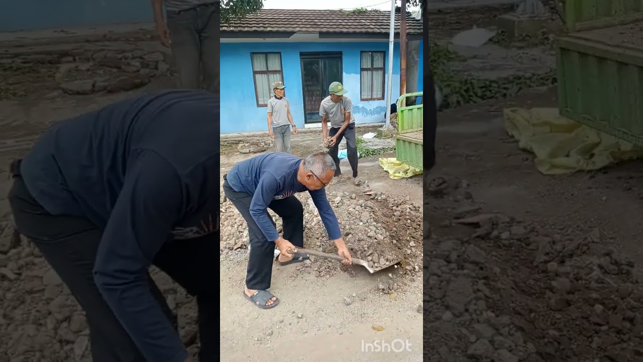 Kerja bakti pemdes ,linmas,bpd desa Sukatani