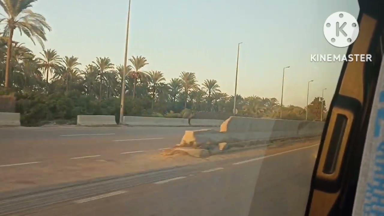 مناظر روعة طريق بورسعيد اسكندرية مع غروب الشمس