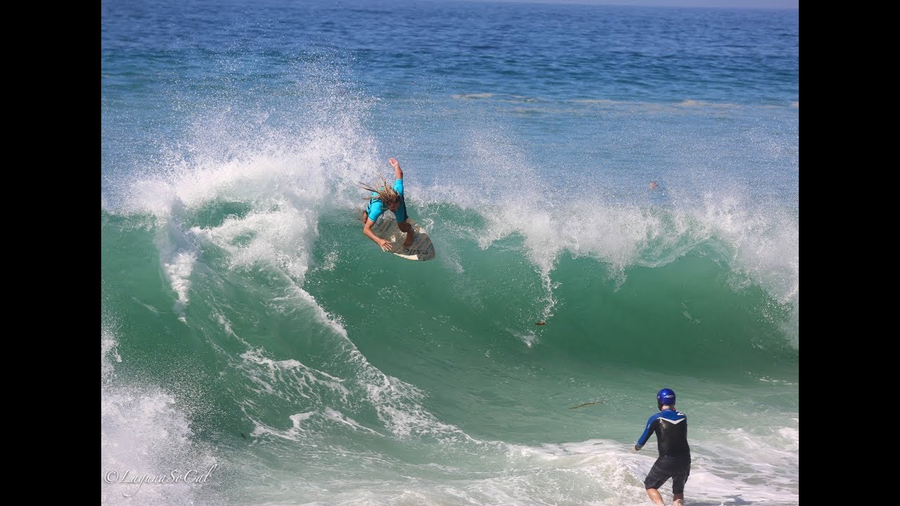 Austin Keen Skimboarding Big Windy Shorebreak - 10-09-17 - 4K