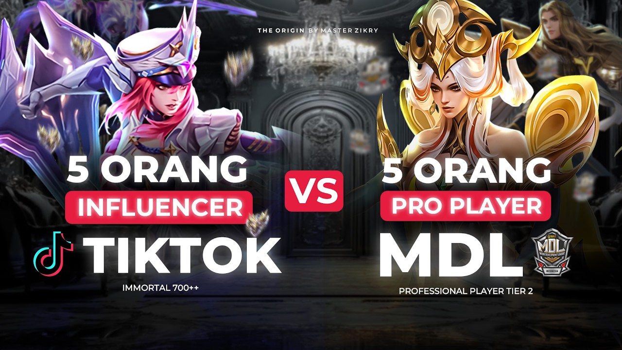 5 PRO PLAYER vs 5 TIKTOKER INFLUENCER DI MOBILE LEGENDS - SUPER SERU !!