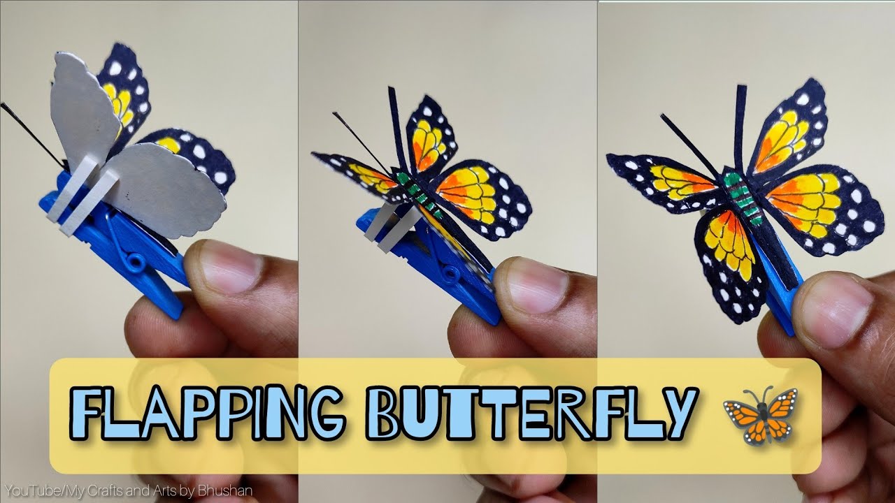 Butterfly Automaton| DIY Handmade flapping butterfly on paper clip project