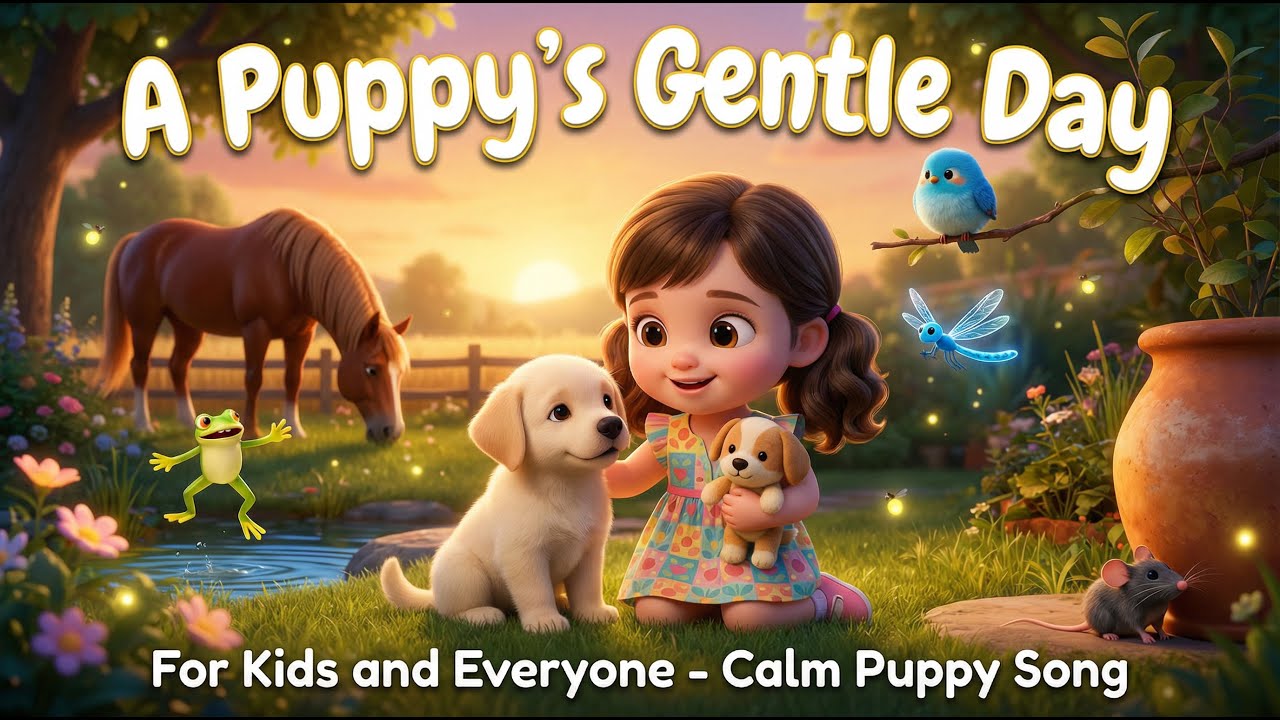 A Puppy’s Gentle Day - For Kids and Everyone - Calm Puppy Song