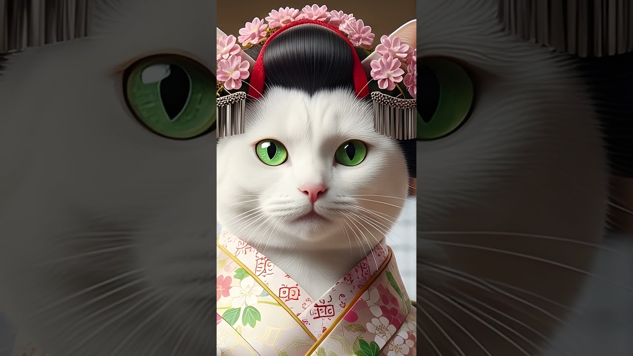 Nora 😺 the Elegant Geisha — 4K Short Fun Cat Video