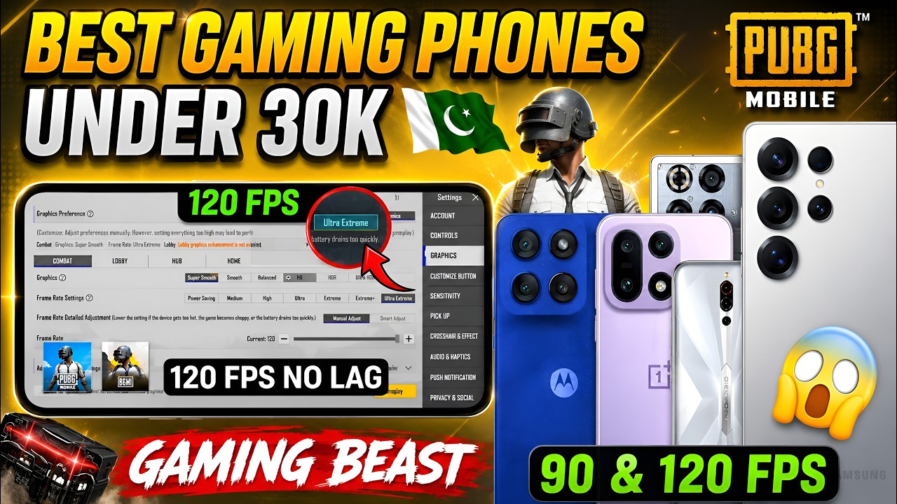top 5 gaming phone under 30000 in pakistan🔥 | best gaming phone for pubg/bgmi under 30k | 120fps.