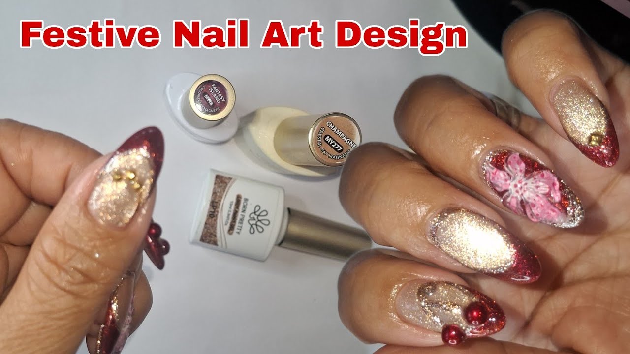 Festive Nail Look: Champagne Cat Eye Nails Tutorials - Born Pretty Cat Eye Nail Gel 2025 Trend