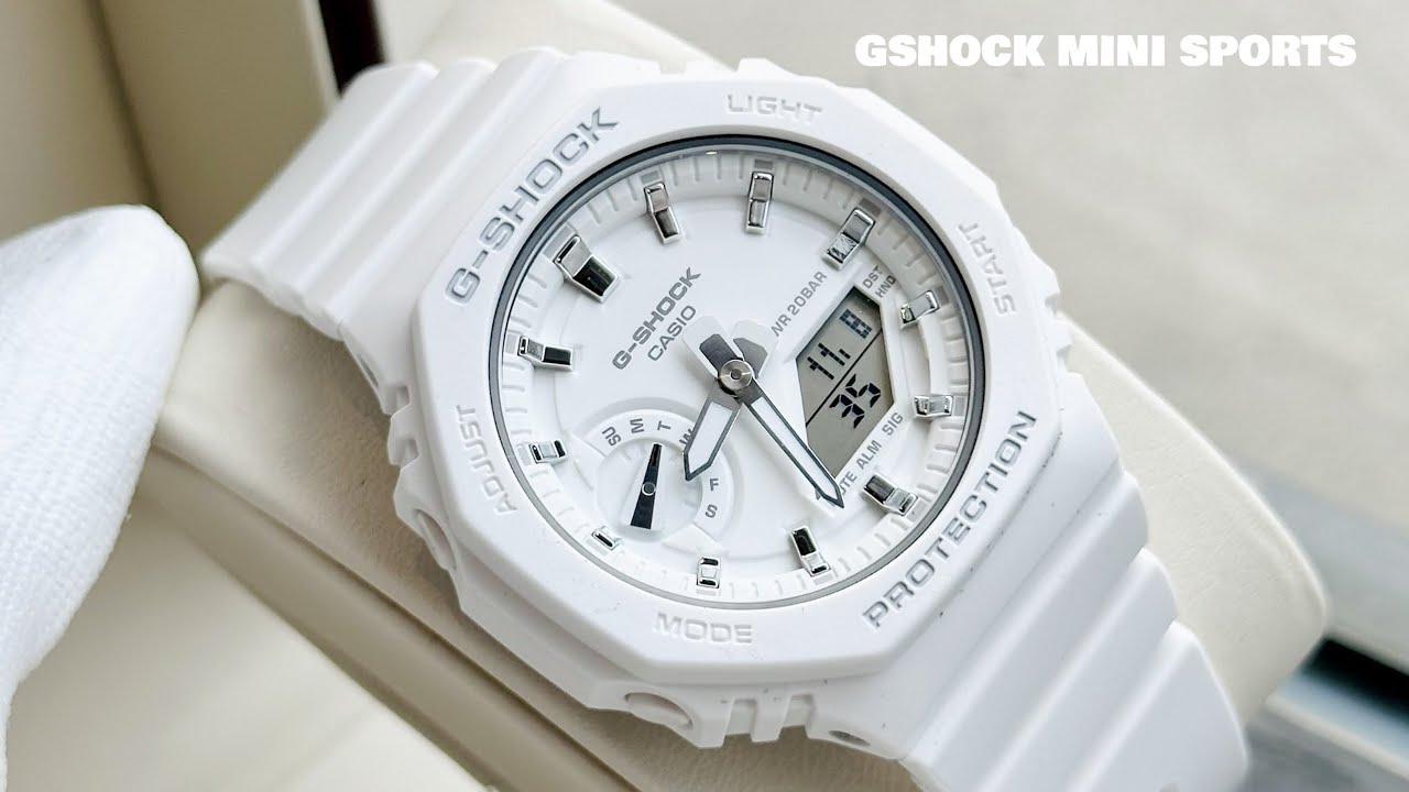 GSHOCK MINI SPORTS⌚豬柳蛋推介《潮流啞白色✨ 八角形農家橡樹43m MINI Size 200🌊GMA S2100 7A💢》快閃優惠408😍TEL 91677026💯 