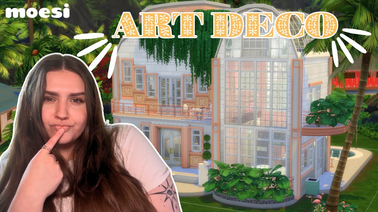 i built an ART DECO dream come true!! the sims 4 speed build - moesi