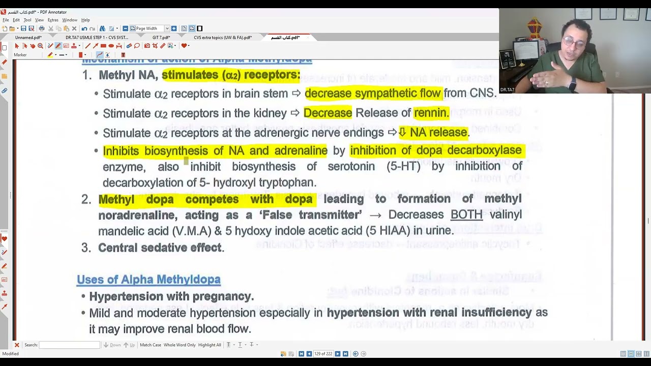 DR TA7: CVS PHARMACOLOGY 4 (MED SCHOOL NOT USMLE)