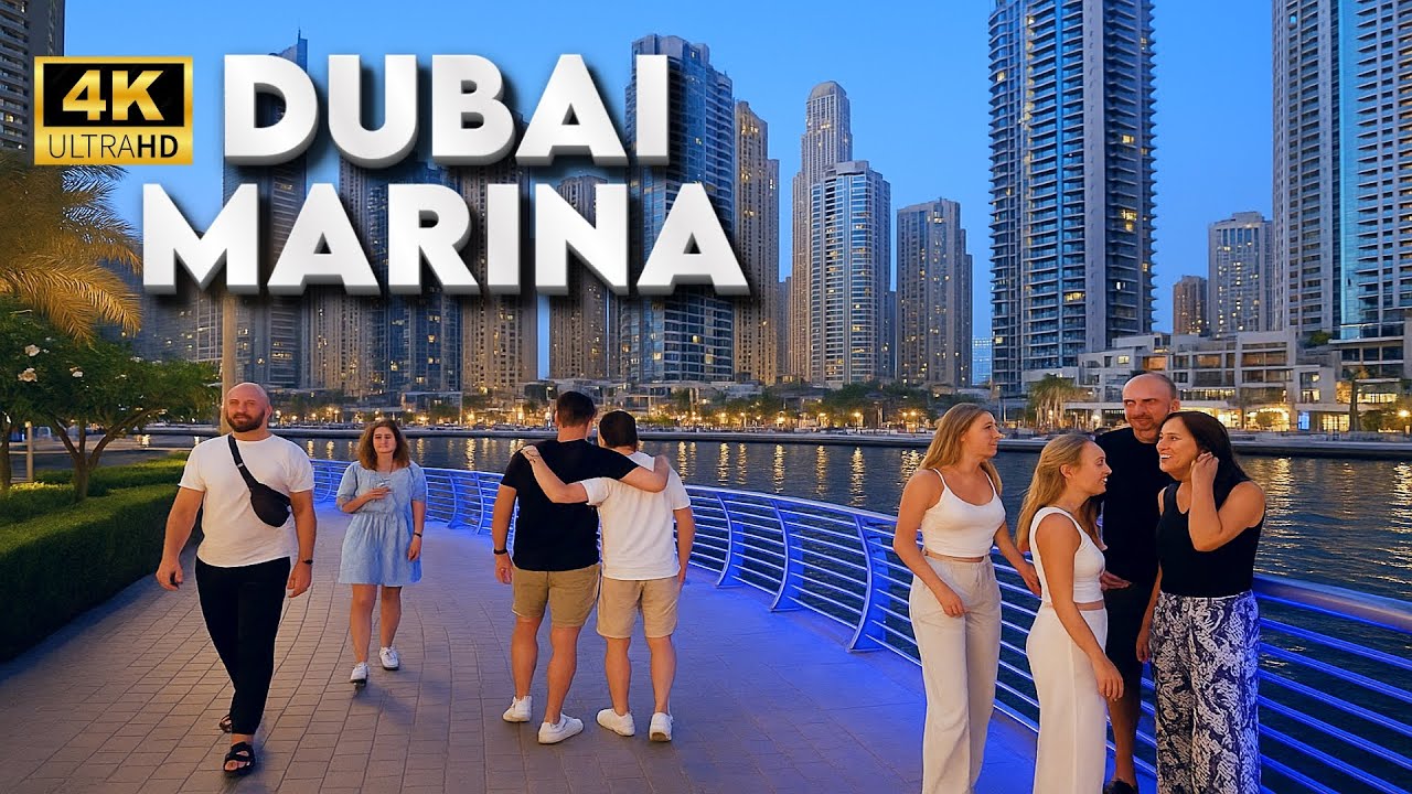 🌆✨ Dubai Marina Walking Tour | Evening to Night | 4K UHD ✨🌆