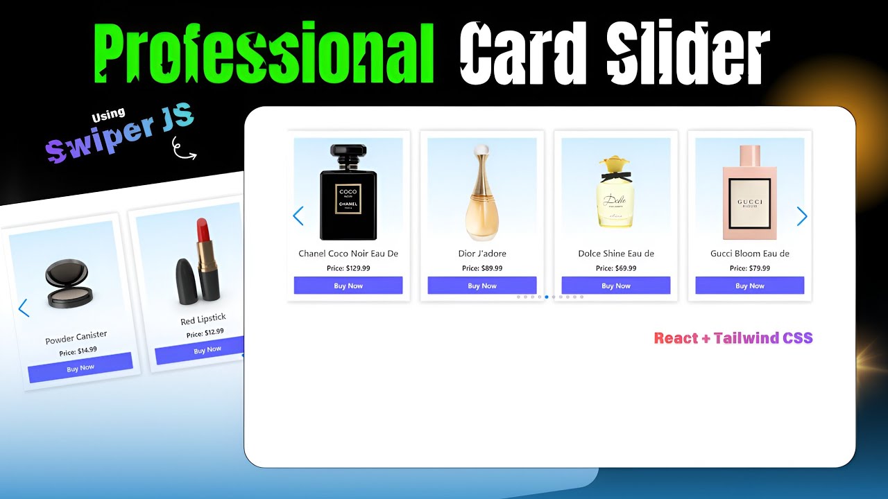 How to make Card Slider in React | Swiper JS