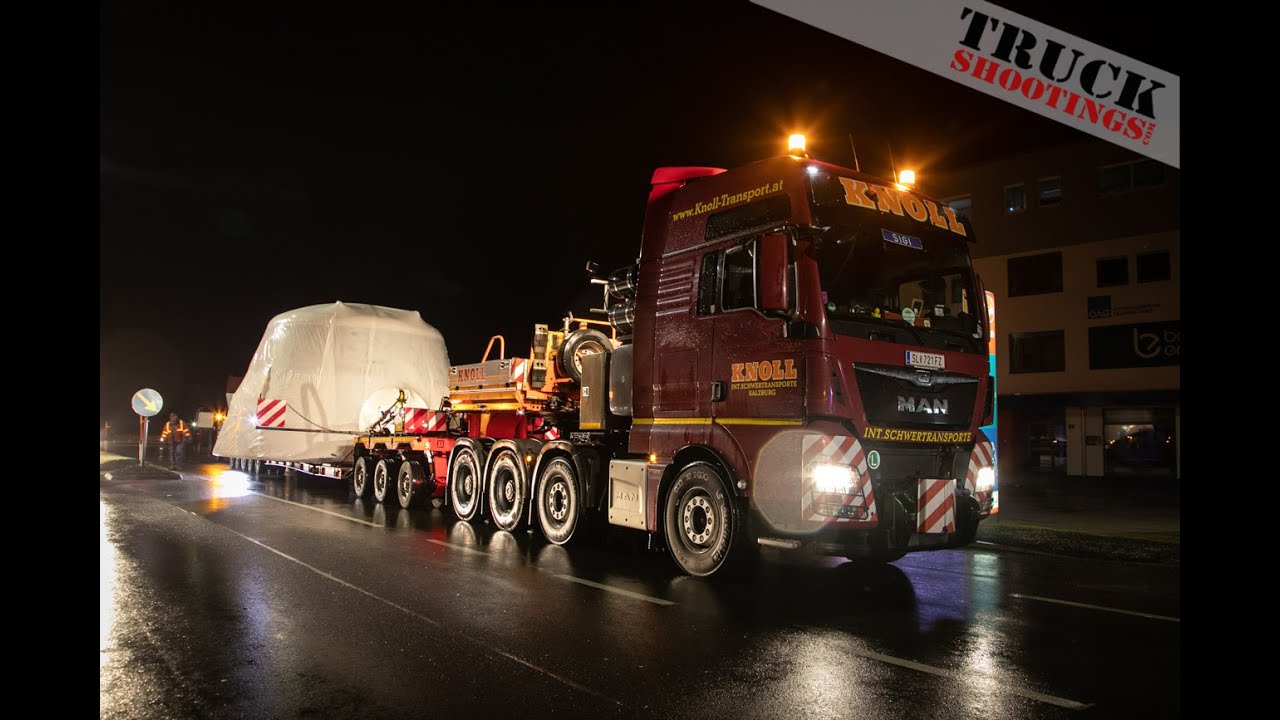 Knoll Schwertransport bei Salzburg, 7,10 Meter breit,  04.02.2020