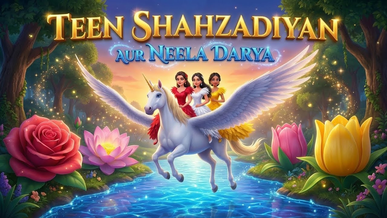 Teen Shahzadiyan Aur Neela Darya | Urdu Fairy Tales | Magical Princess Story 2025