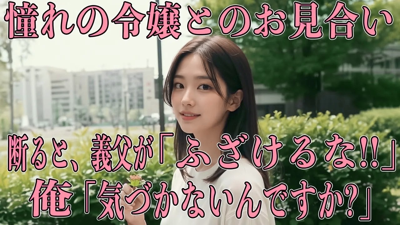 【感動する話】憧れの令嬢とお見合い　ある理由で断ると　「ふざけるな！」怒鳴る義父に　「気づかないんですか？」【朗読】【馴れ初め】