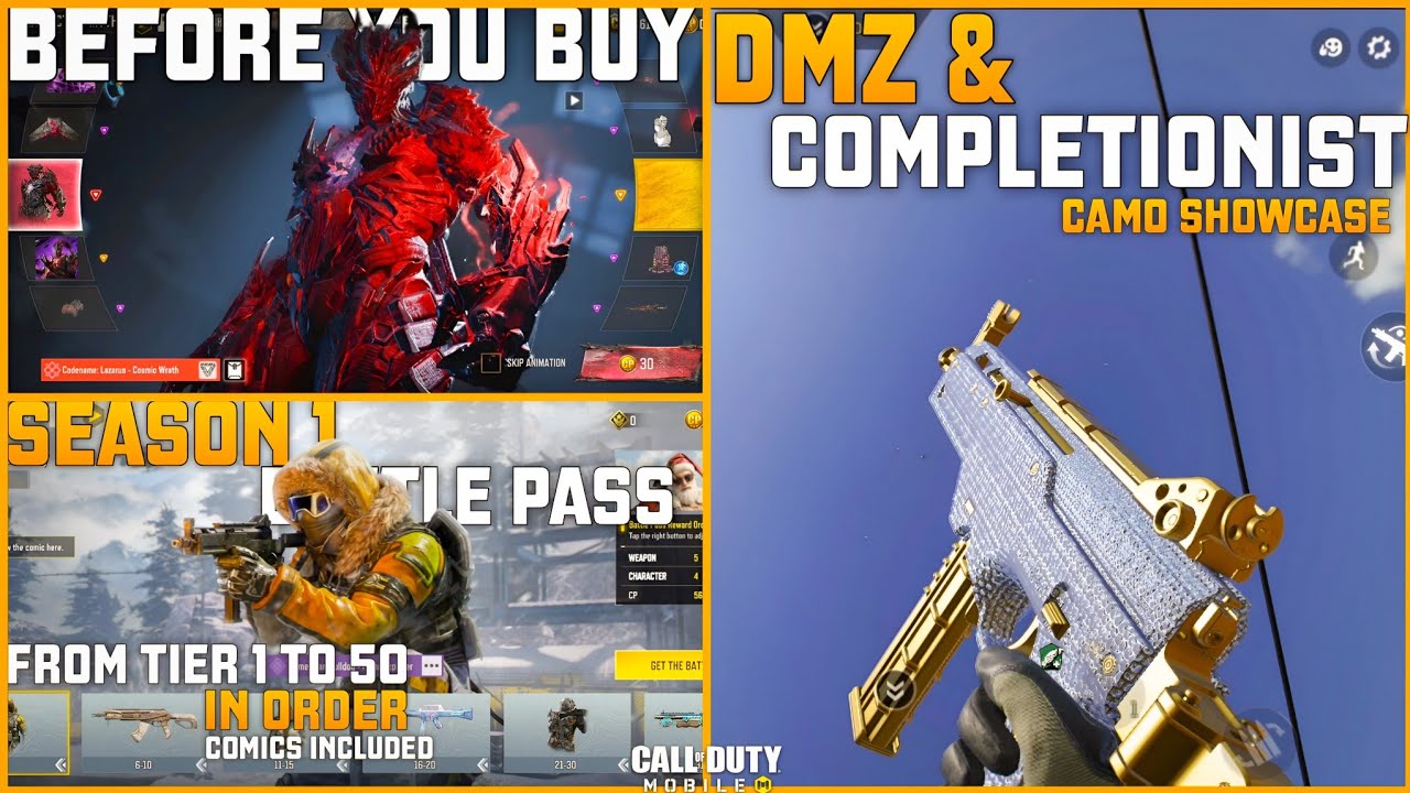 Season 1 Battle Pass from Tier 1 to 50 | New Mythic Lazarus | LC-10 WITH DMZ CAMO | Codm Leaks S1