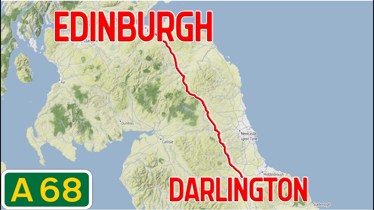 UK Road Tours - A68 Darlington to Edinburgh