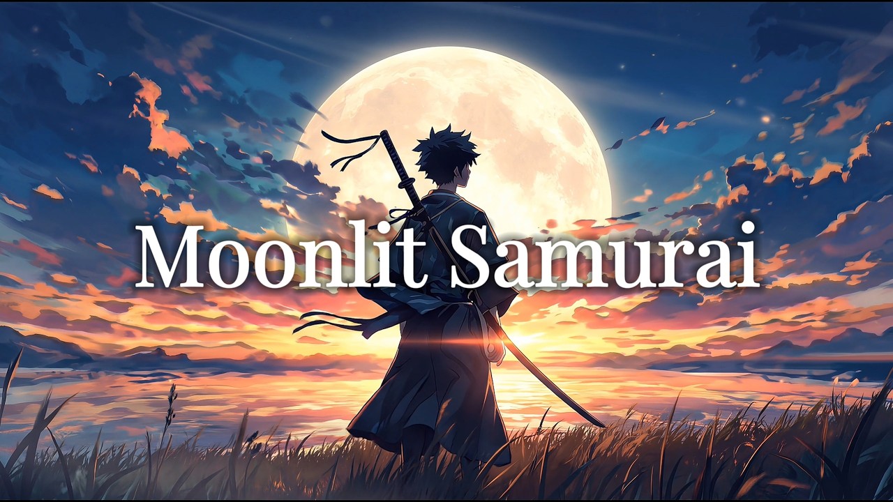 Moonlit Samurai 🌙 Peaceful Anime Sunset Ambience for Sleep & Relaxation (1 Hour)