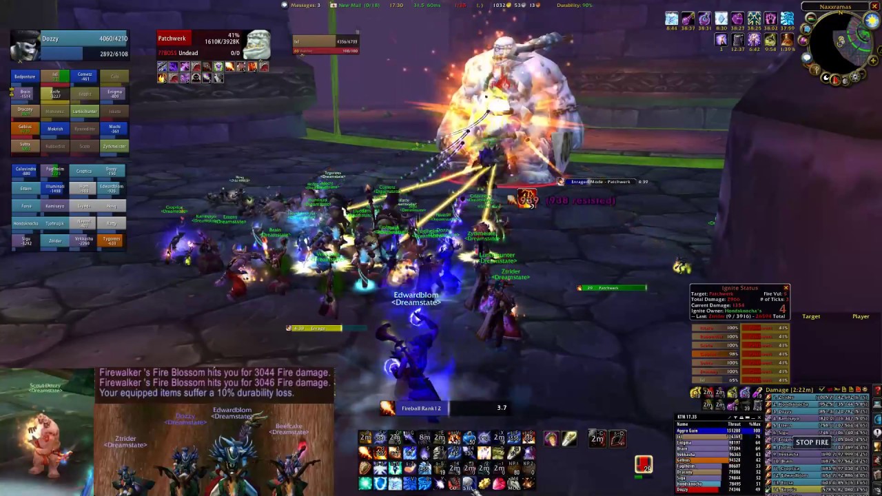 Dreamstate - Abomination Wing Naxxramas 1st clear (Anathema/Nostalrius PVP - Fire Mage Dozzy)