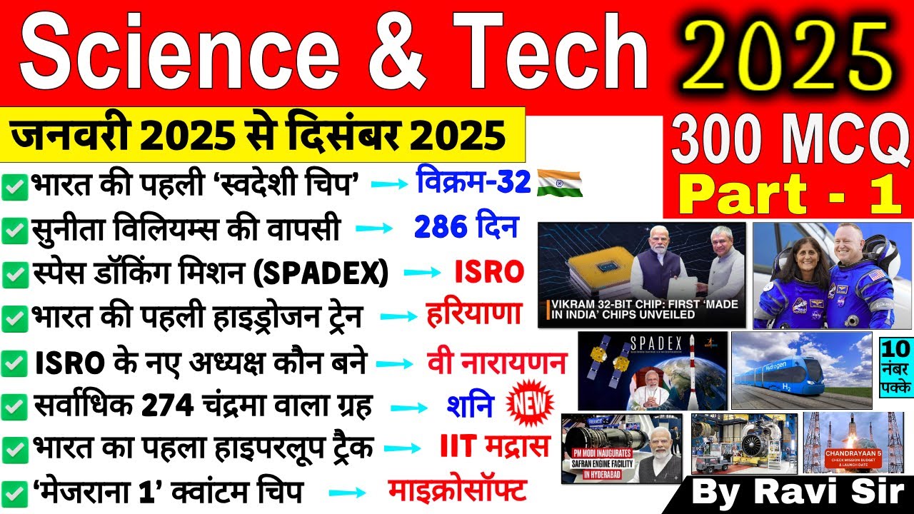 Science & Tech Current Affairs 2025 | Jan 2025 To December 2025 | Important Science Current Affairs