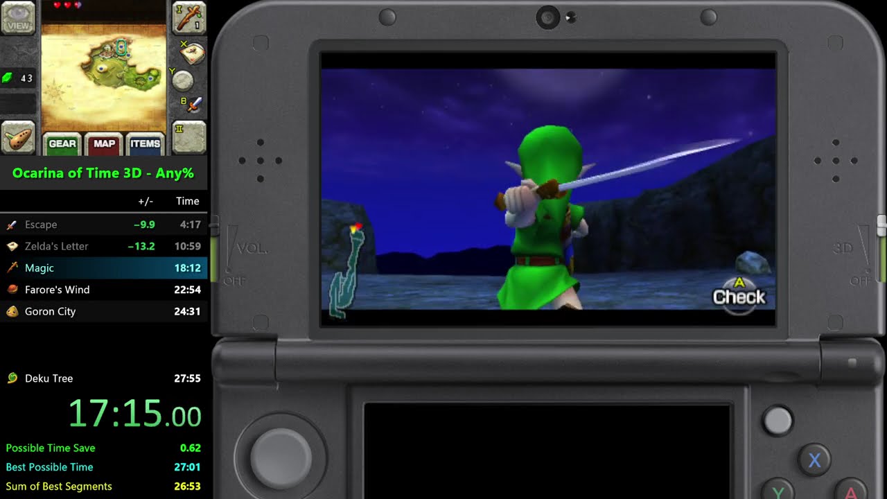 The Legend of Zelda: Ocarina of Time 3D - New 3DS XL - Any% in 27:50 by JTown2909