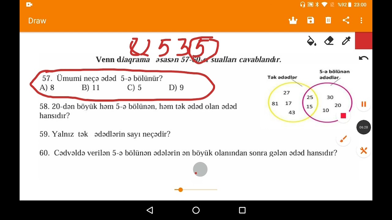 IV sinif monitorinq:Venn diaqramı#öneçıkar #keşfet #izah #maths #keşfet