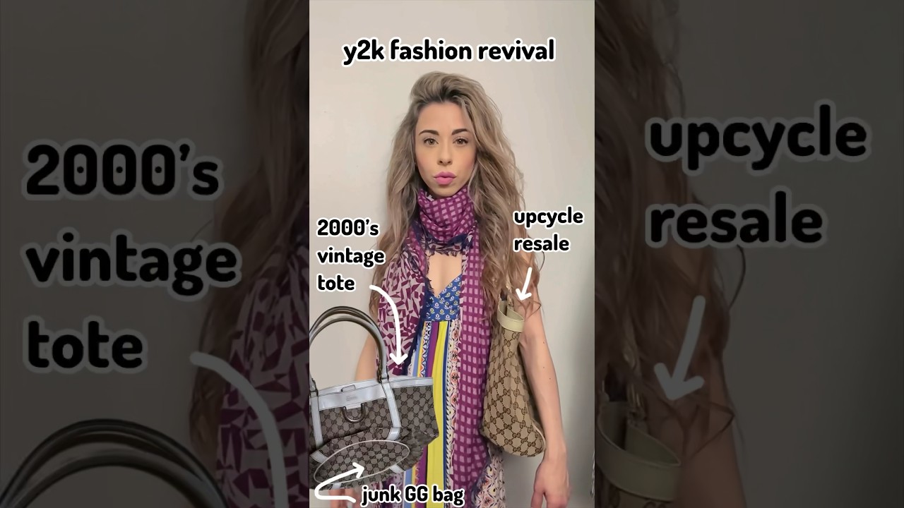 2000&rsquo;s aesthetics: gucci trash bag for less with sustainable fashion project #upcycle #diy #vintage