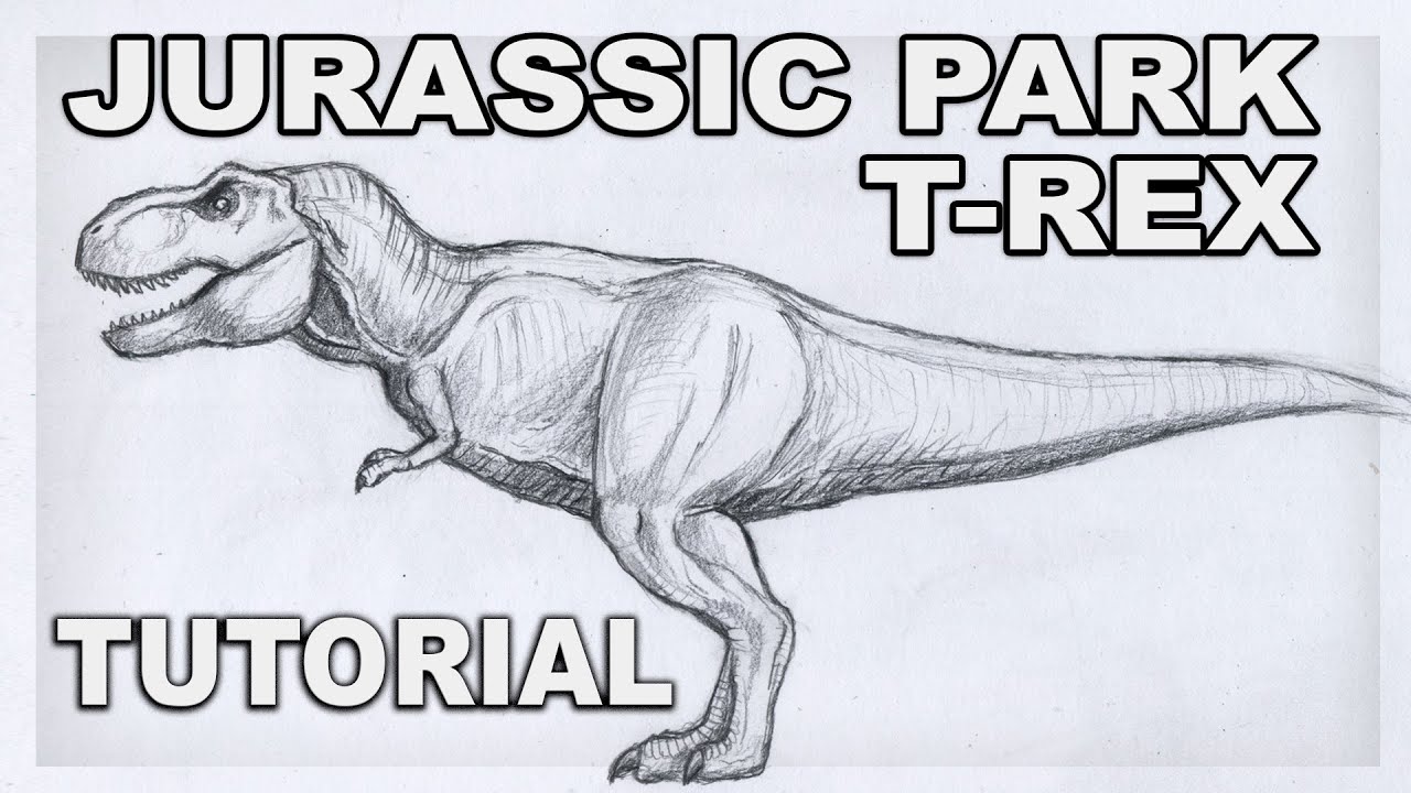 Tutorial - How To Draw Tyrannosaurus Rex - Rexy T-rex from Jurassic Park