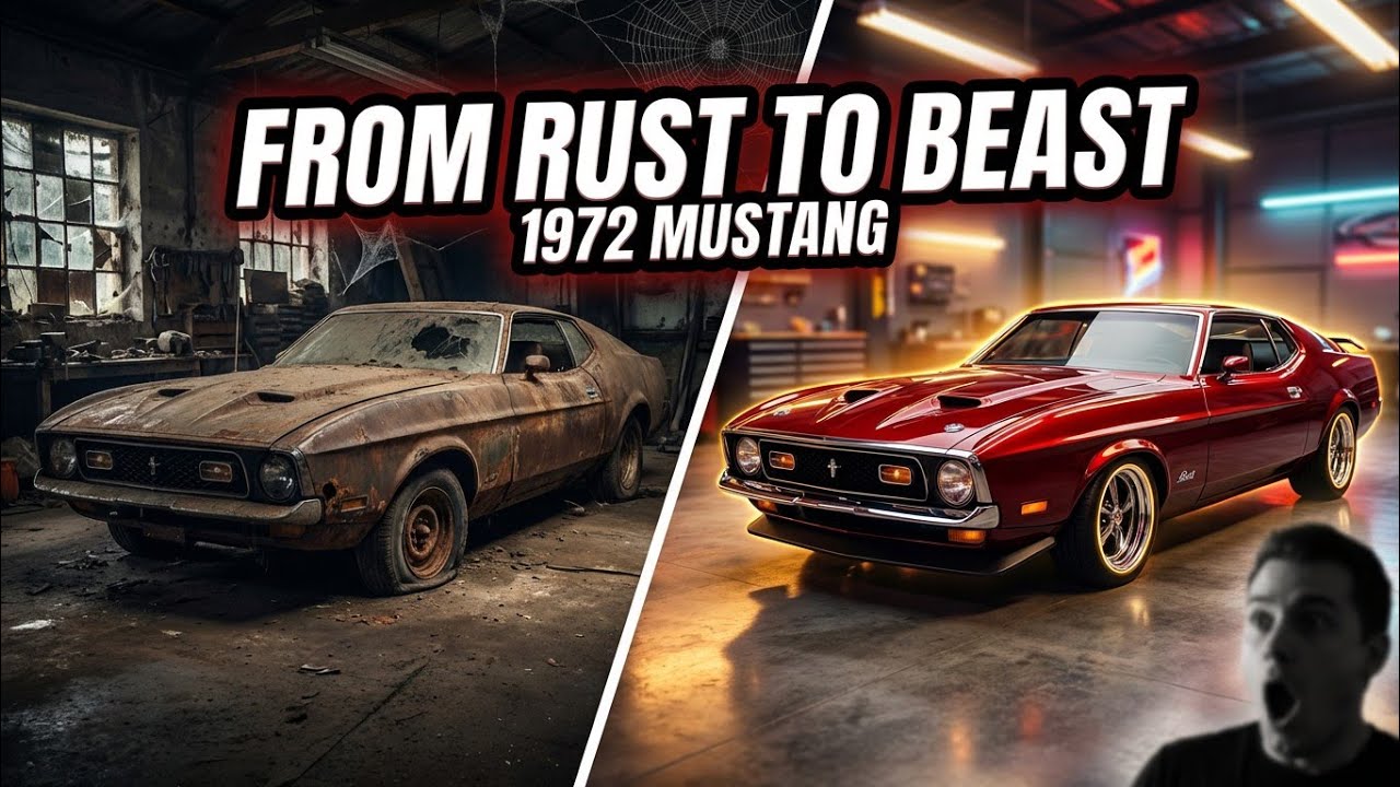 Abandoned 1972 Mustang Full Restoration | Rust to Glossy Dark Red Beast