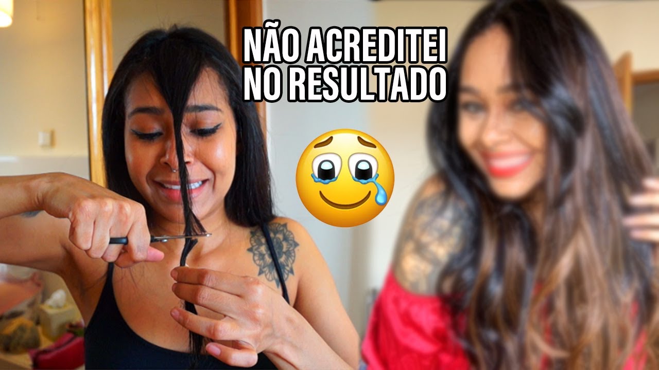 CURTAIN BANGS E MORENA ILUMINADA EM CASA - MUDEI MUITO!