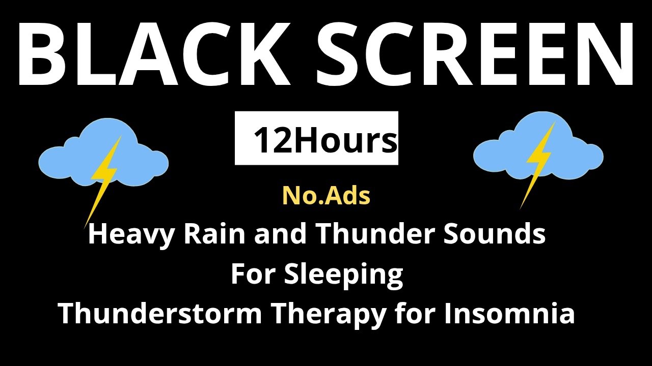 🔴 Heavy Rain and Thunder Sounds for Sleeping . Black Screen .Best Background Rain for Restful Sleep