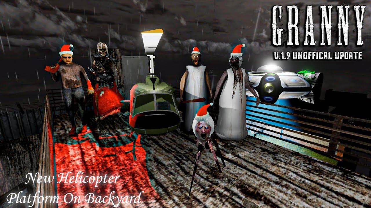 Granny v1.9 Unofficial (PC) - New Helicopter Platform On Backyard