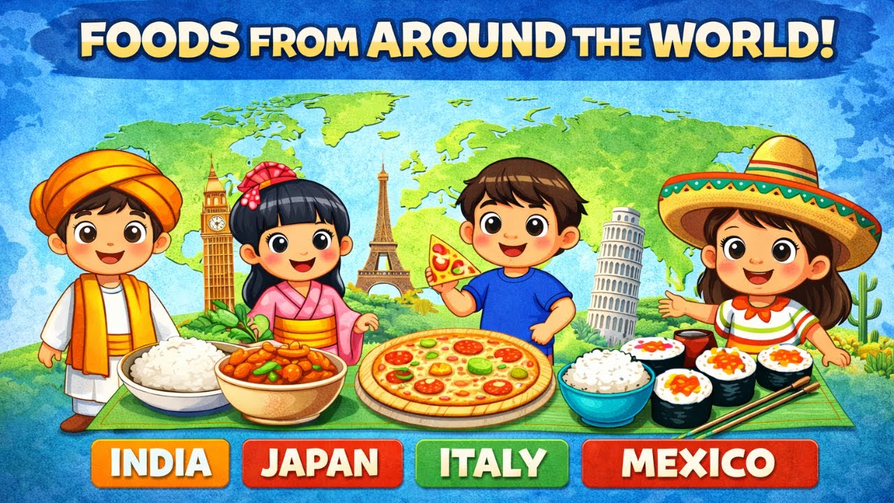 Learn Countries for Kids | Flags, Food & Fun Facts | Educational Video