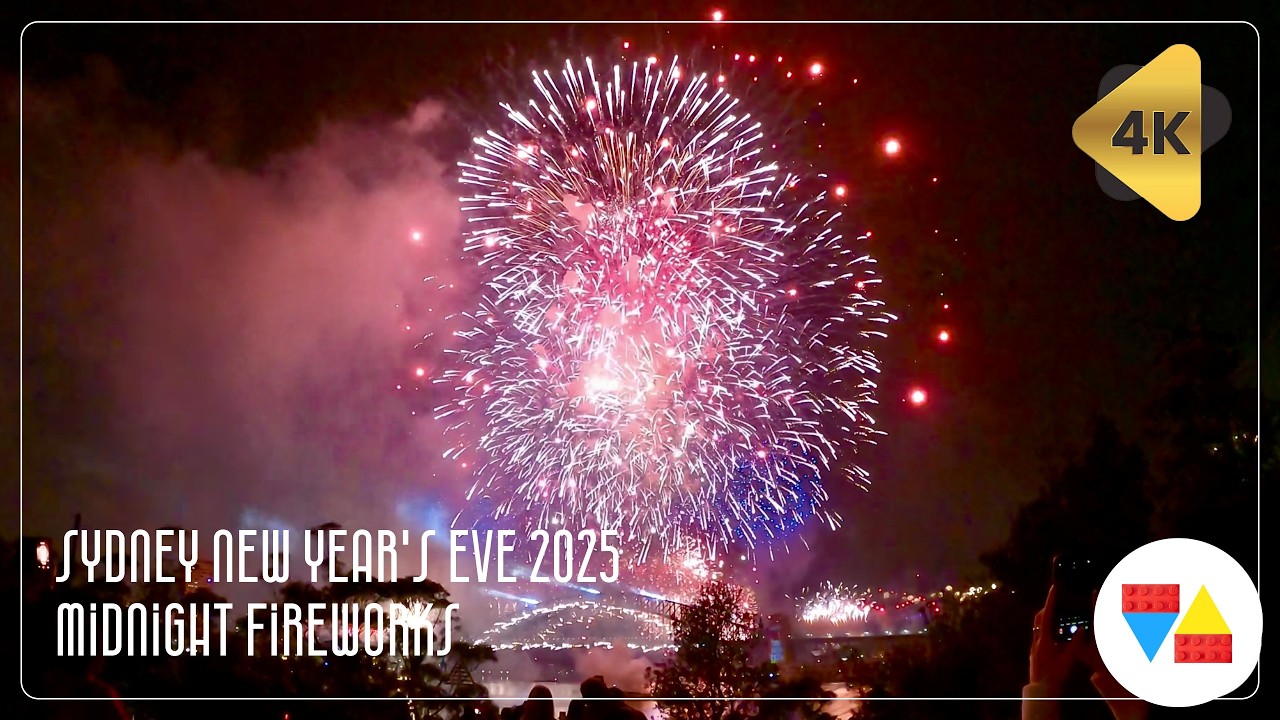 Sydney New Year's Eve 2025 Midnight Fireworks【4K】 #SydNYE #sydneyharbourbridge #sydney #australia