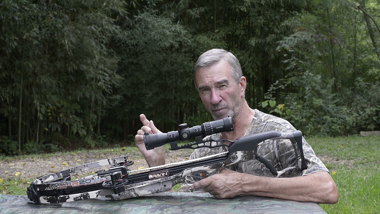 Ravin R 20 crossbow, Hawke xb30 compact scope and spyderweb 14 inch no speed limit target.