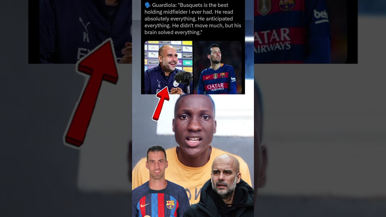 Pep calls Busquets the best! He solved everything with his brain. 🧠🇪🇸
