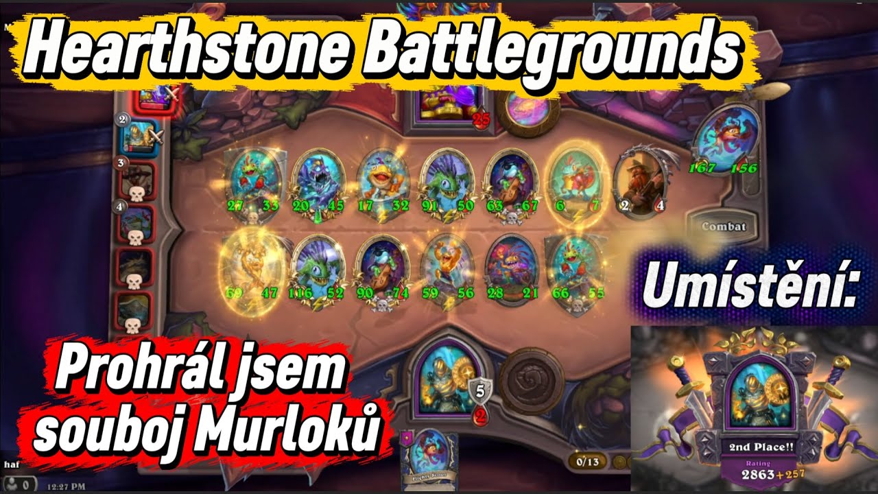 Hearthstone Battlegrounds CZ | Murlocs | 2. misto | Prohrál jsem souboj Murloků