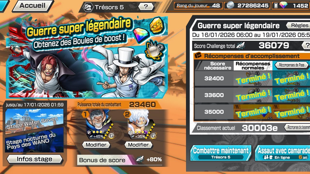 Opbr : guerre super légendaire + news