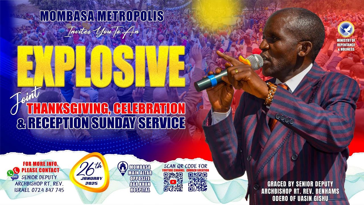THANKSGIVING CELEBRATION & RECEPTION SUNDAY SERVICE - 26TH JANUARY 2025