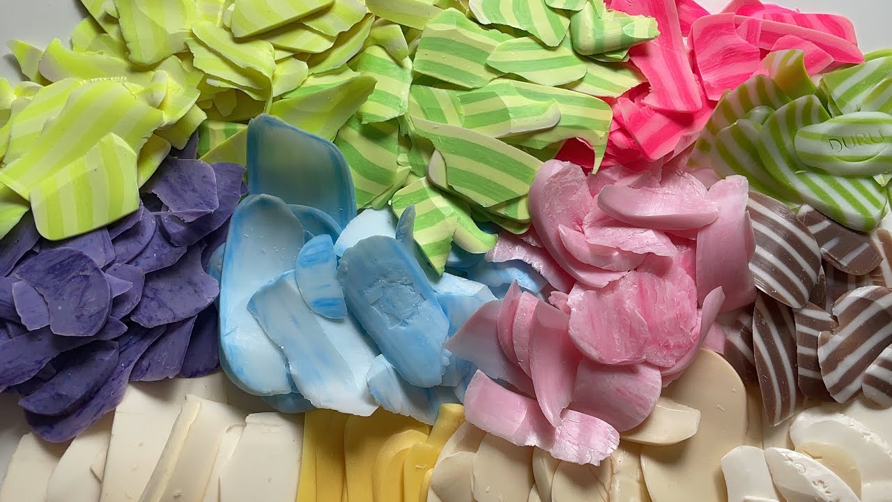 ASMR breaking soap dry leftovers