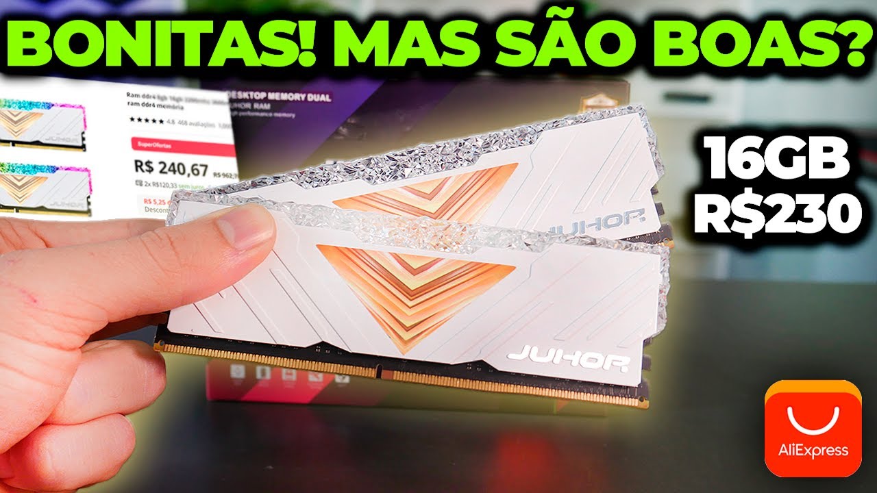 SE LIGA NESSA MEMÓRIA RAM! 16GB 3200MHZ JUHOR DO ALIEXPRESS POR R$200! JUHOR CRYSTAL ANÁLISE!