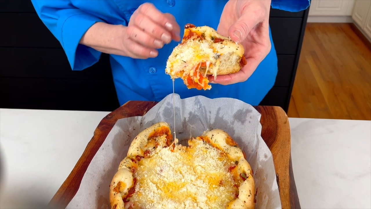Crockpot Pull Apart Pepperoni Pizza