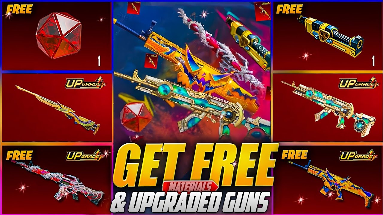 8 Famous Free Upgraded Gun Is Here | Free Materials New Trick And Free Mythic Emblems | PUBGM